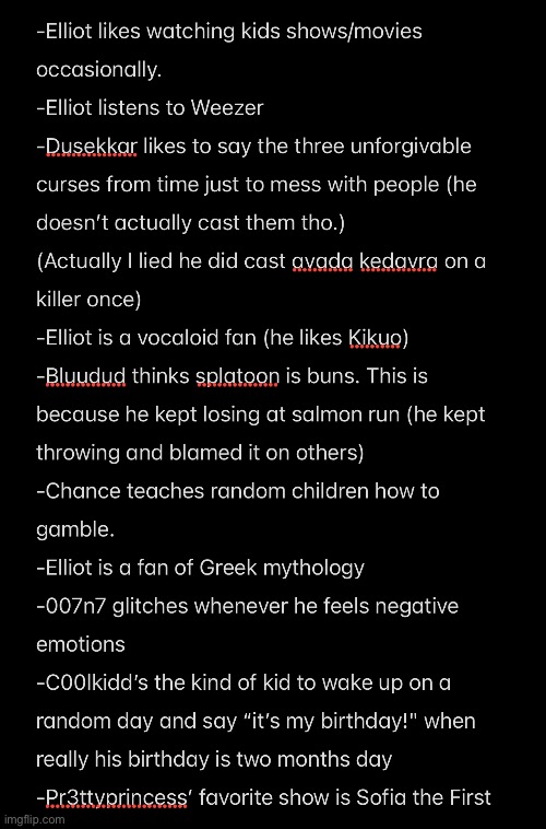 Headcanons for forsaken!! (Posted this on the wiki yesterday and forgot to post it here) | made w/ Imgflip meme maker