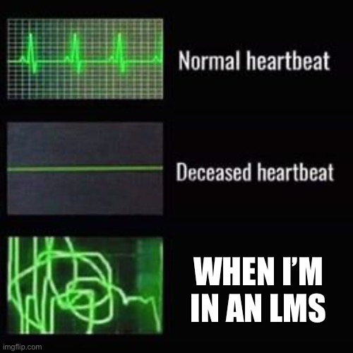 heartbeat rate | WHEN I’M IN AN LMS | image tagged in heartbeat rate,forsaken | made w/ Imgflip meme maker