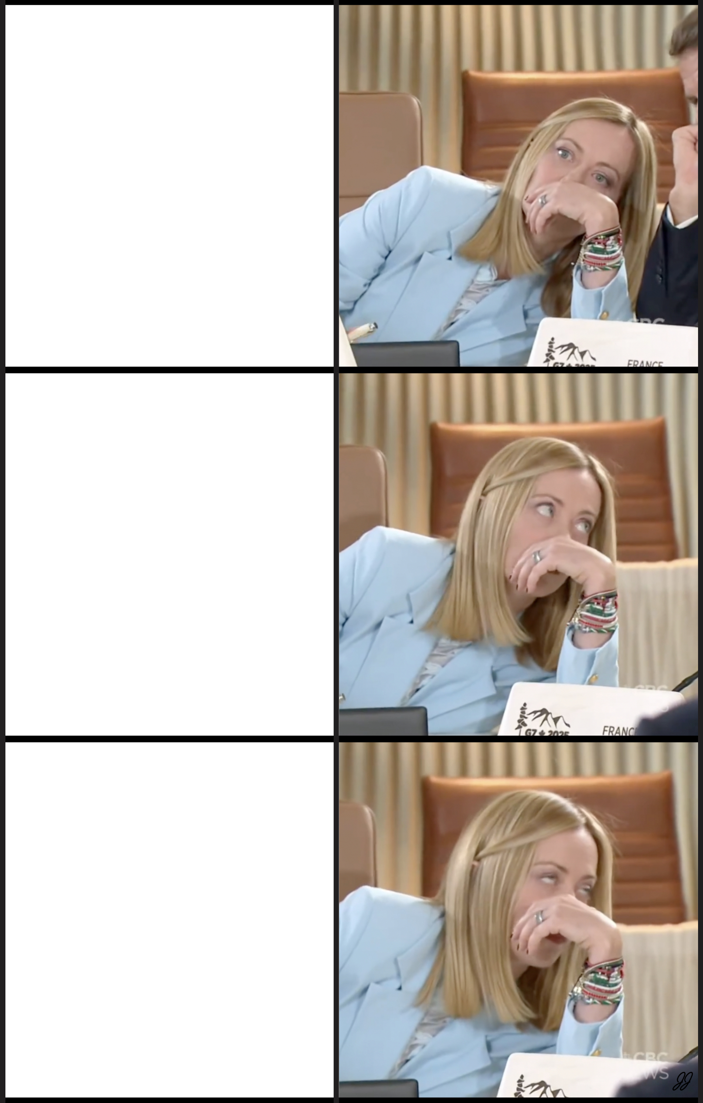 High Quality Meloni eye roll Blank Meme Template
