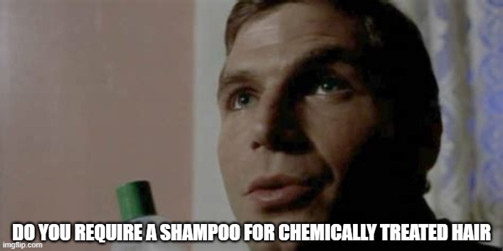 Donnie Is Bad | DO YOU REQUIRE A SHAMPOO FOR CHEMICALLY TREATED HAIR | image tagged in xfiles,donnie pfaster,shampoo,tv shows | made w/ Imgflip meme maker