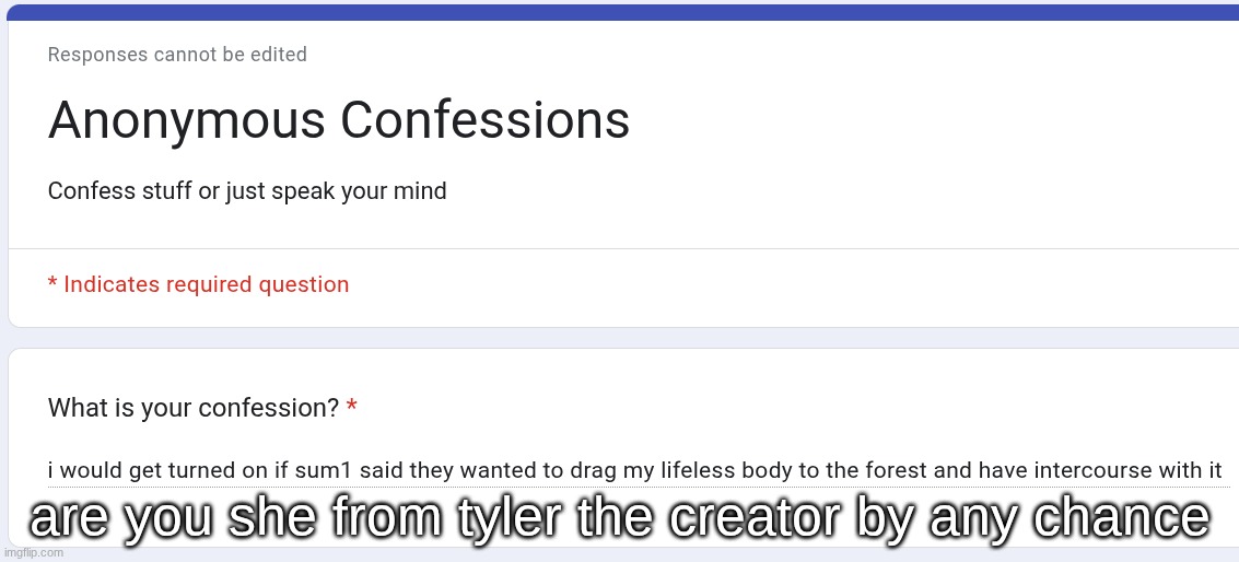 are you she from tyler the creator by any chance | made w/ Imgflip meme maker