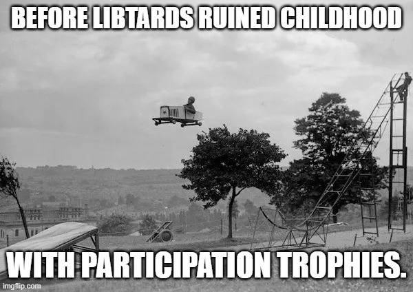 Before Libtards Ruined Childhood | BEFORE LIBTARDS RUINED CHILDHOOD; WITH PARTICIPATION TROPHIES. | image tagged in before libtards ruined childhood | made w/ Imgflip meme maker