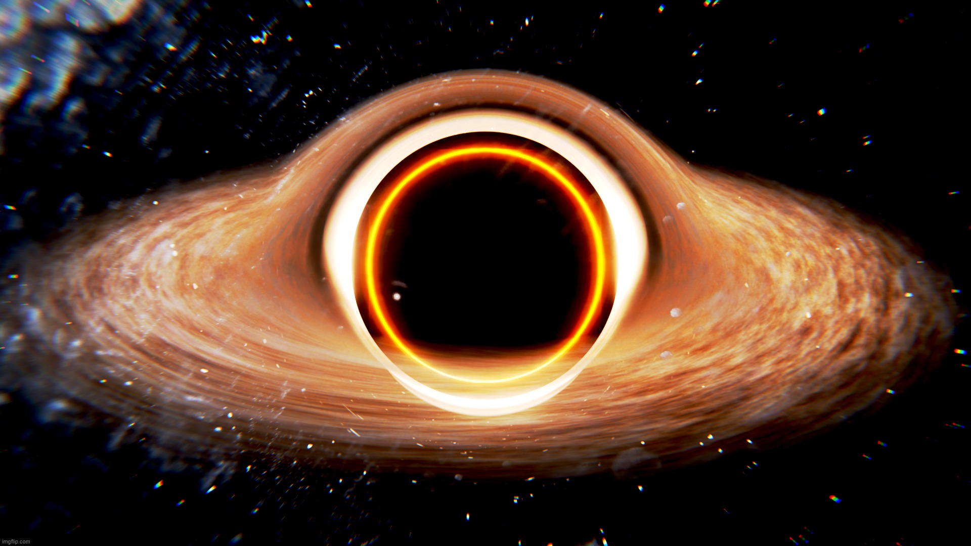 black hole render | image tagged in blender | made w/ Imgflip meme maker
