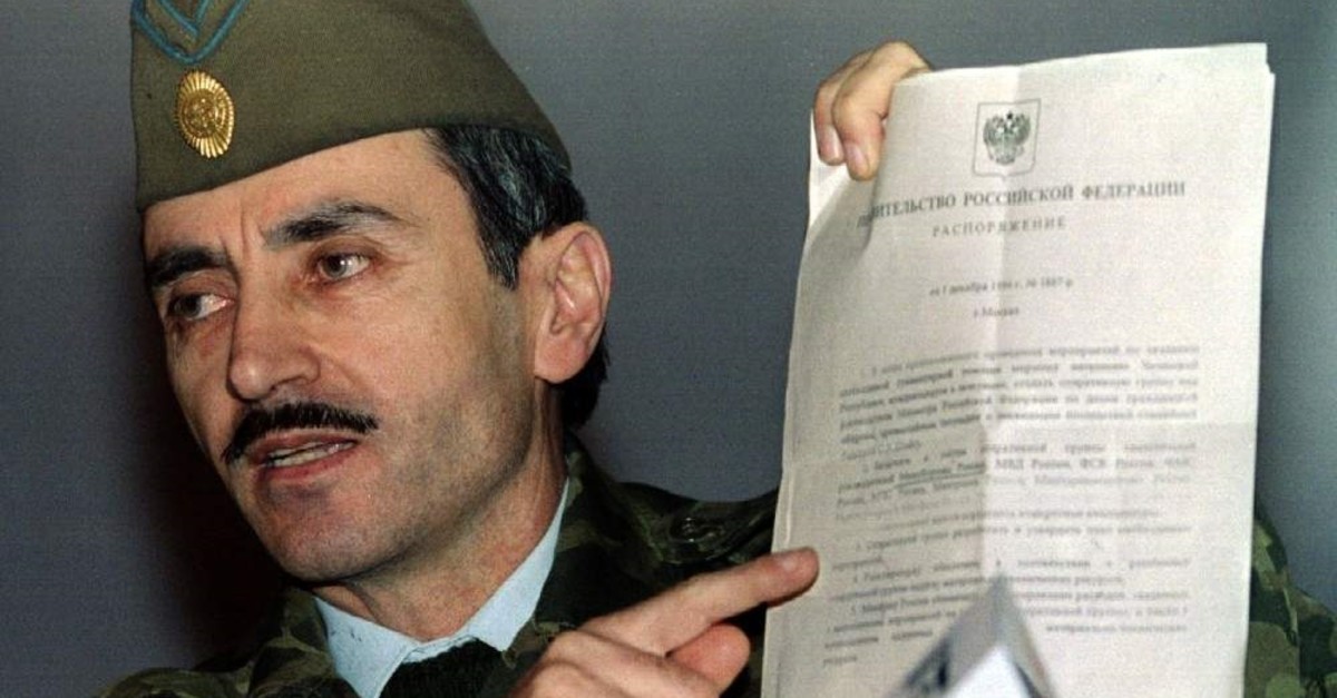 Dzhokhar Dudayev pointing out Blank Meme Template