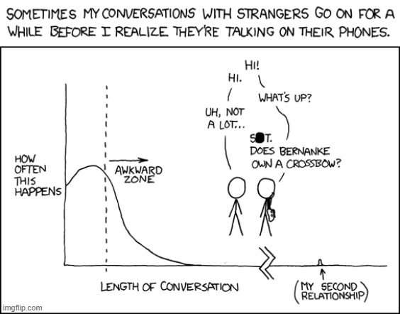 image tagged in conversation,strangers,talking,phone,awkward,zone | made w/ Imgflip meme maker