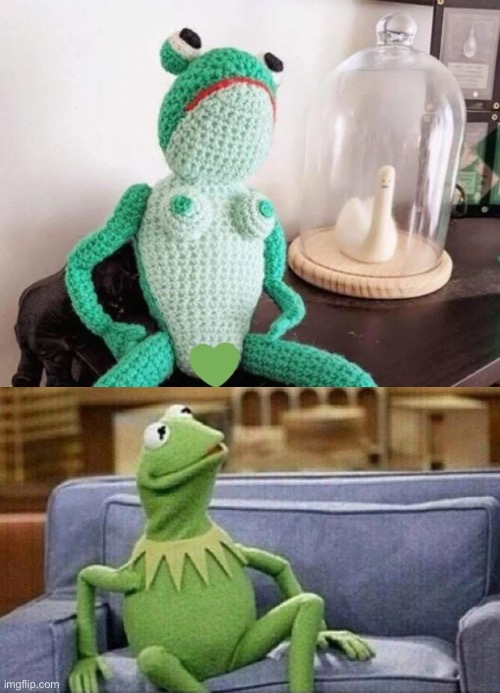 Titty Frog | image tagged in kermit,titties,frog,cursed | made w/ Imgflip meme maker
