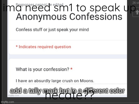 ima need sm1 to speak up; hecate?? | made w/ Imgflip meme maker