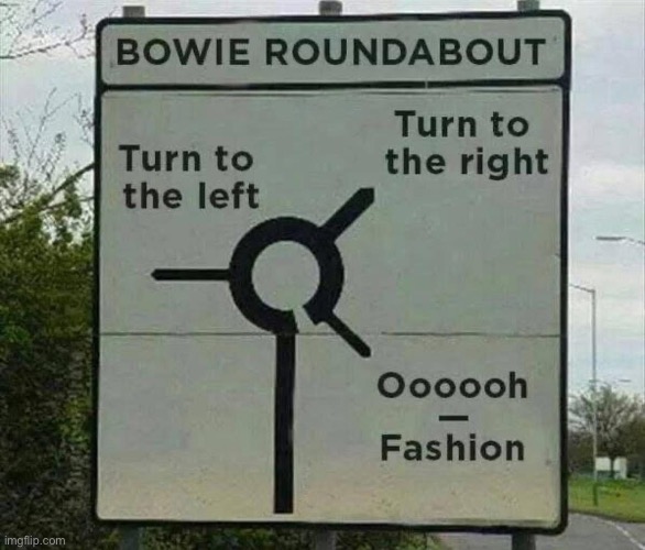 Fashion | image tagged in fashion,david bowie,roundabout | made w/ Imgflip meme maker