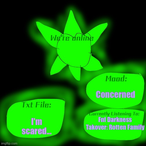 ..... | Concerned; I'm scared... Fnf Darkness Takover: Rotten Family | image tagged in announcement template | made w/ Imgflip meme maker