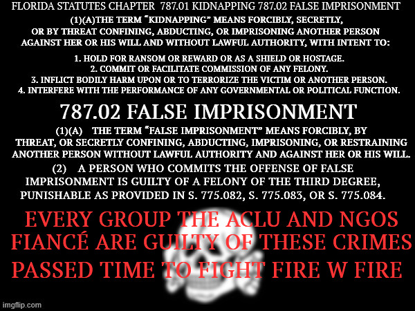 EVERY GROUP THE ACLU AND NGOS FIANCÉ ARE GUILTY OF THESE CRIMES; PASSED TIME TO FIGHT FIRE W FIRE | made w/ Imgflip meme maker
