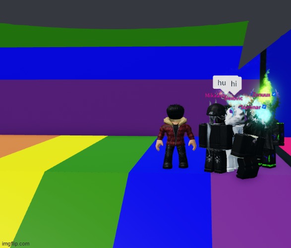 hi | image tagged in gay pride | made w/ Imgflip meme maker
