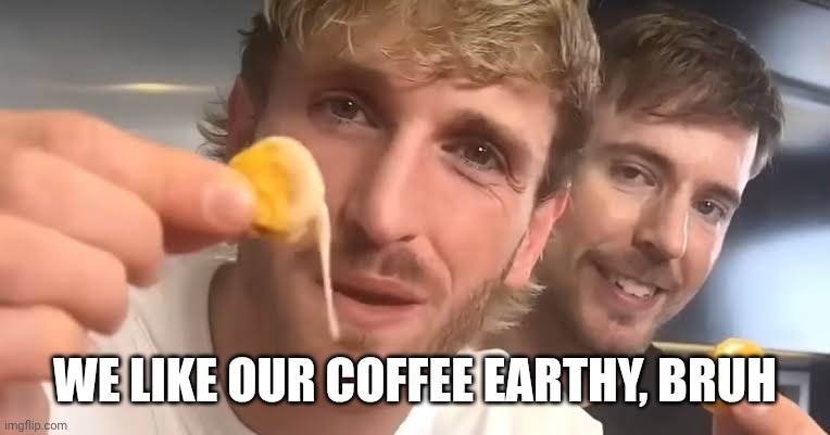 WE LIKE OUR COFFEE EARTHY, BRUH | made w/ Imgflip meme maker