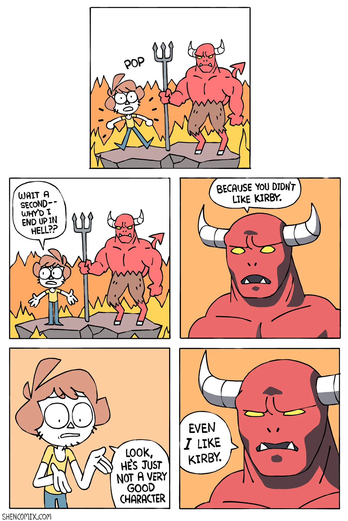 Satan Likes Kirby (Shencomix) Blank Meme Template