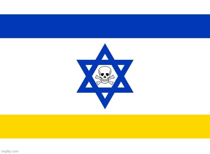 Flag of Jewkraine, now that jewish Zelenskyy has made room for Zionists | image tagged in jewkraine flag,ukraine flag,ukraine,israel,ukrainian,genocide | made w/ Imgflip meme maker