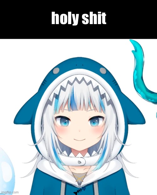 Gawr Gura | holy shit | image tagged in gawr gura | made w/ Imgflip meme maker