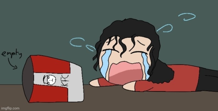 Poor Michael... :( | image tagged in michael jackson,kfc,drawing,cute,chibi | made w/ Imgflip meme maker