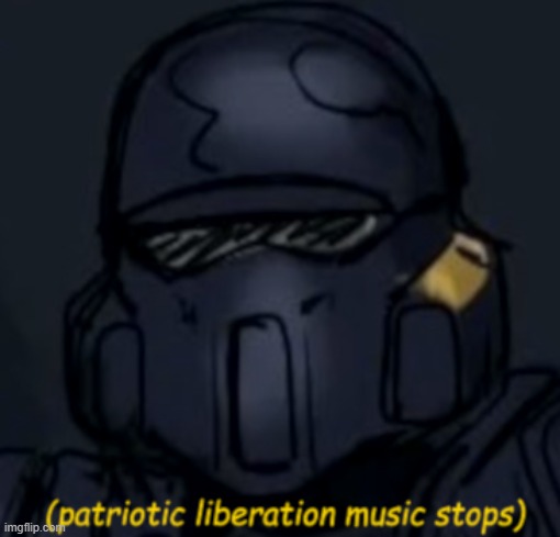 Patriotic Liberation Music Stops | image tagged in gaming | made w/ Imgflip meme maker