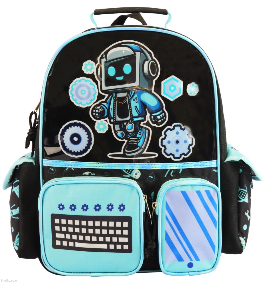 I found a screenhead backpack y'all (it actually costs 799 pesos in my country) (the screenhead is AI generated wtf) | image tagged in tv head,backpack,what have i found | made w/ Imgflip meme maker