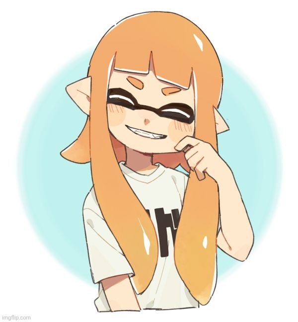 Here's a cute inkling drawing I found, idk who the artist is tho | made w/ Imgflip meme maker