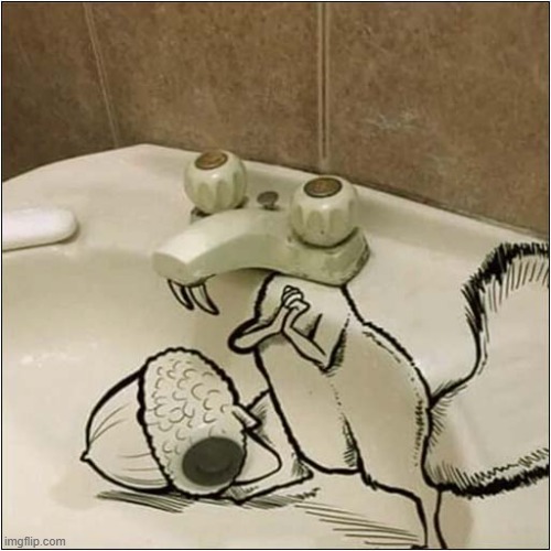 Very Creative ! | image tagged in creative,graffiti,ice age,squirrel | made w/ Imgflip meme maker