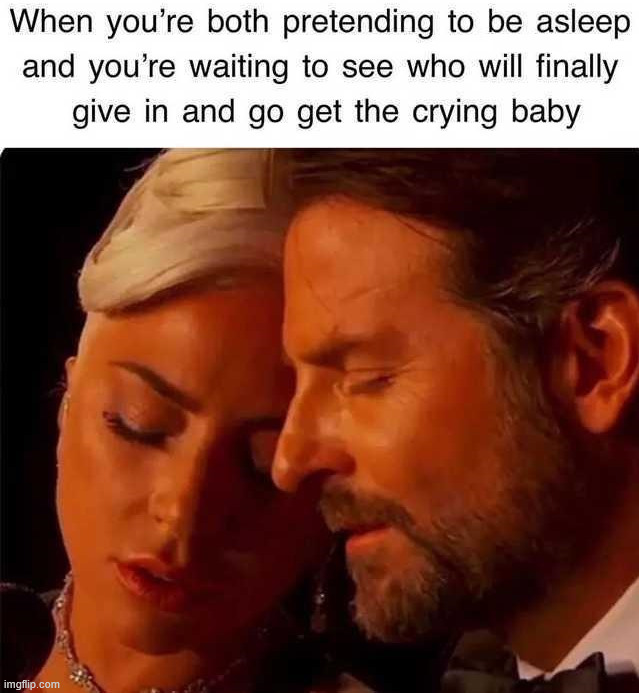 Wait each other out, money is on the guy | image tagged in repost | made w/ Imgflip meme maker