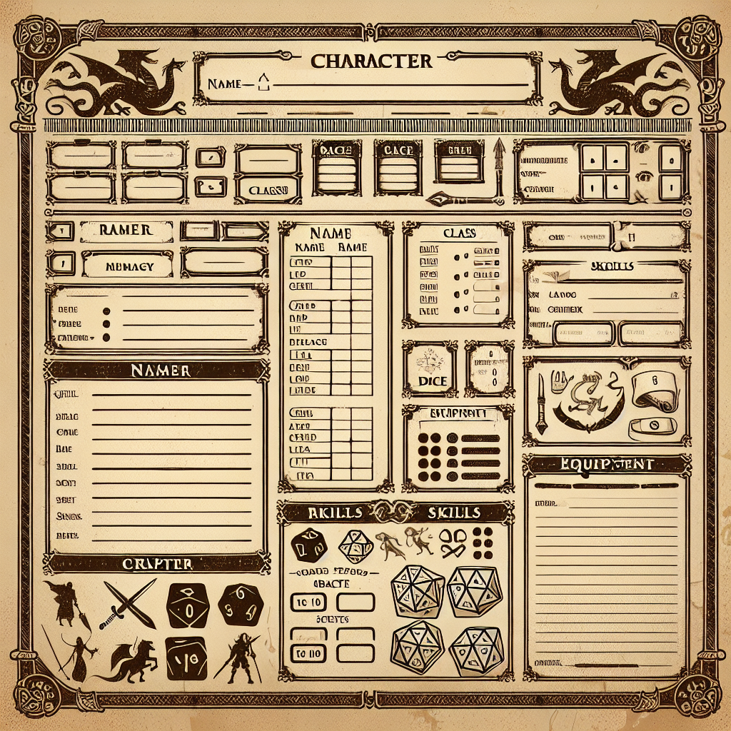 RPG character sheet Blank Meme Template