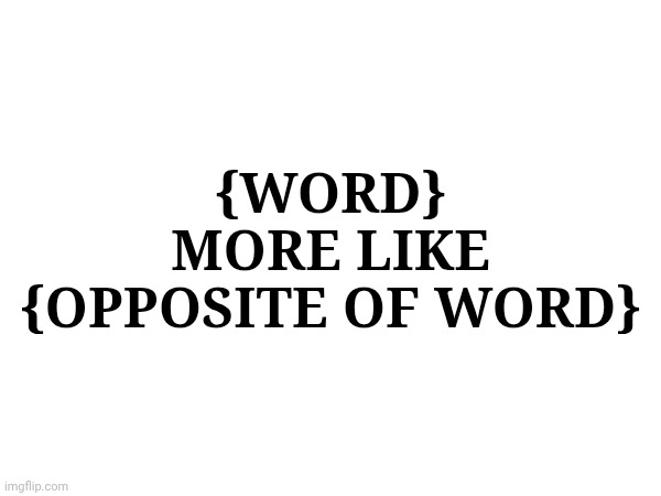 {WORD} MORE LIKE {OPPOSITE OF WORD} | made w/ Imgflip meme maker