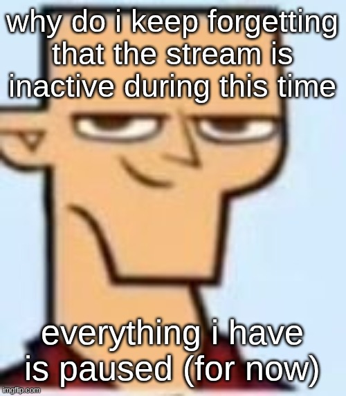 tyler | why do i keep forgetting that the stream is inactive during this time; everything i have is paused (for now) | image tagged in tyler | made w/ Imgflip meme maker