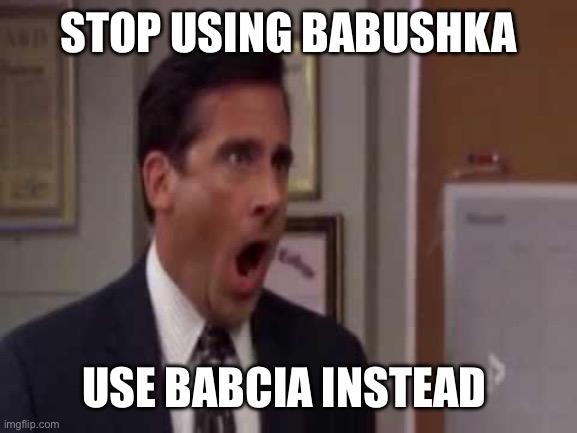 No, God! No God Please No! | STOP USING BABUSHKA USE BABCIA INSTEAD | image tagged in no god no god please no | made w/ Imgflip meme maker