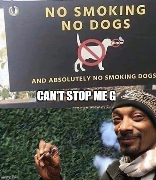 Smoke on Snoop | CAN'T STOP ME G | image tagged in music | made w/ Imgflip meme maker