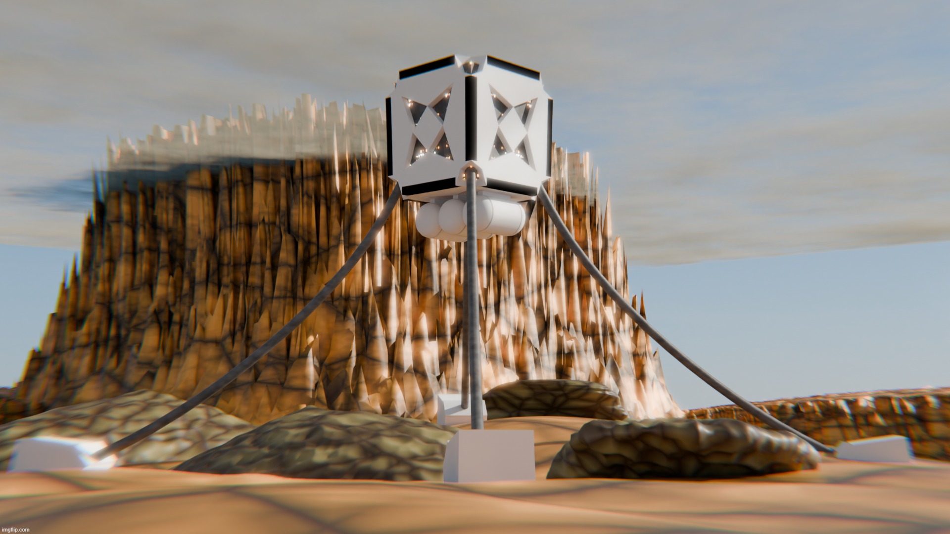 floating habitat | image tagged in blender | made w/ Imgflip meme maker
