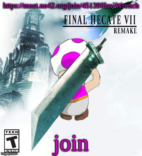 https://meet.no42.org/join/45139SlowWrench | https://meet.no42.org/join/45139SlowWrench; join | image tagged in final hecate vii thank you disco | made w/ Imgflip meme maker