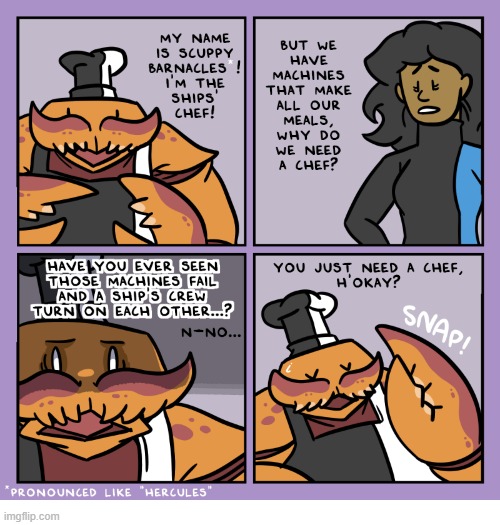 image tagged in stars,crab,chef,machines,crew,turn | made w/ Imgflip meme maker
