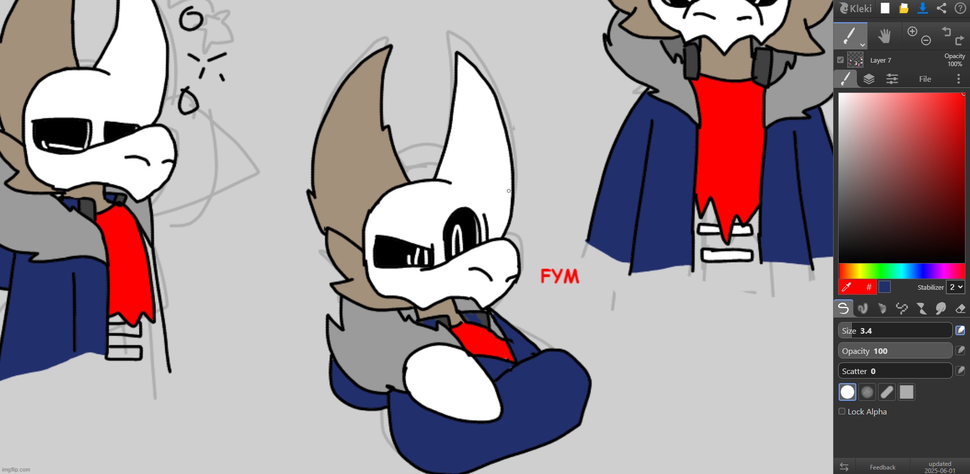 Crimson with Expressions?! | image tagged in realized i almost always draw him mad lol | made w/ Imgflip meme maker