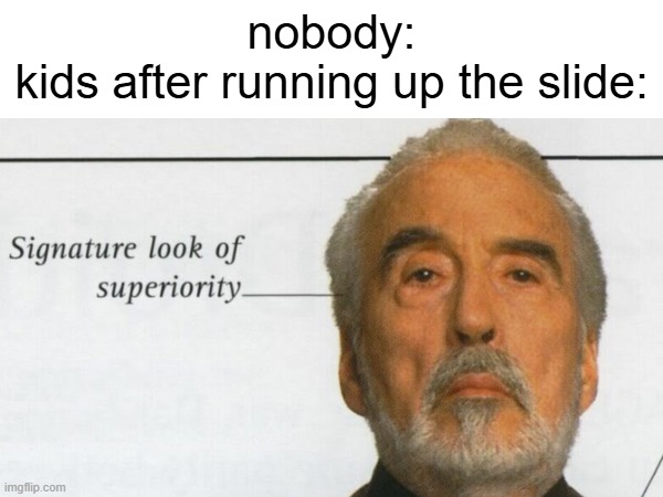 those were the days... | nobody:
kids after running up the slide: | image tagged in star wars,funny,fun,memes | made w/ Imgflip meme maker