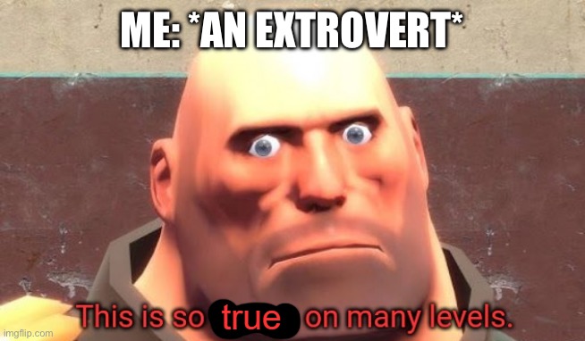 This is so true on so many levels | ME: *AN EXTROVERT* | image tagged in this is so true on so many levels | made w/ Imgflip meme maker