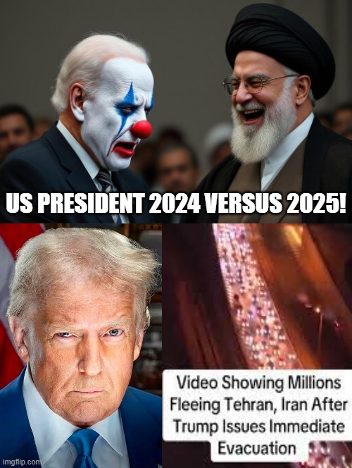 Clown Show Demented President versus a real PRESIDENT!!! | US PRESIDENT 2024 VERSUS 2025! | image tagged in for real,sam elliott special kind of stupid,sad joe biden,true story | made w/ Imgflip meme maker