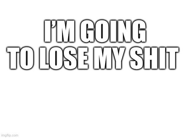 I’M GOING TO LOSE MY SHIT | made w/ Imgflip meme maker