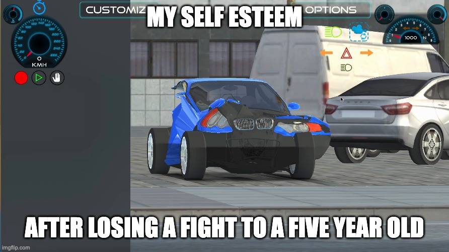 MY SELF ESTEEM; AFTER LOSING A FIGHT TO A FIVE YEAR OLD | image tagged in memes | made w/ Imgflip meme maker