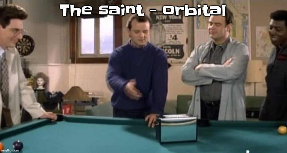 I love spy music | The saint - orbital | image tagged in toaster | made w/ Imgflip meme maker
