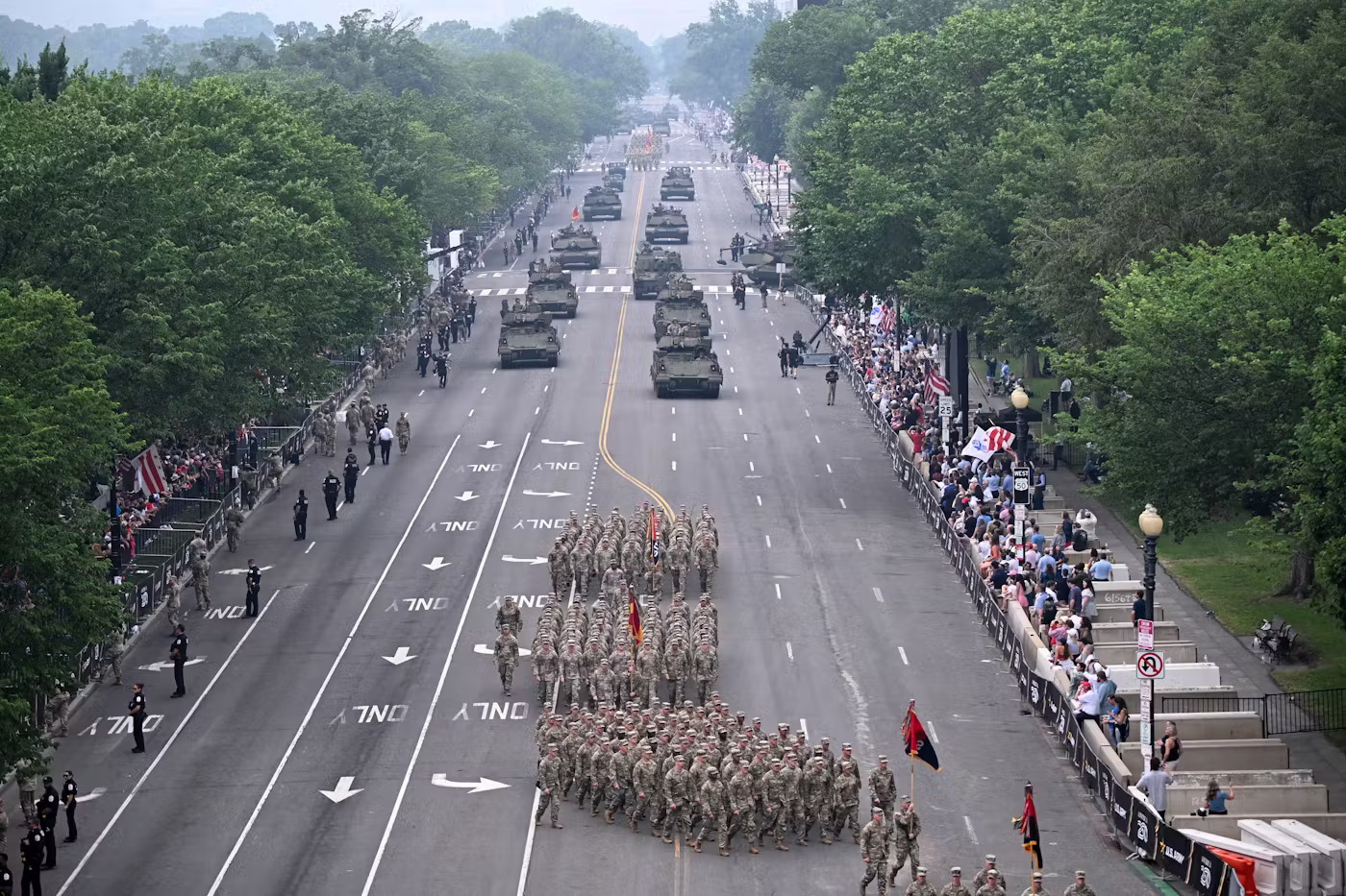 Trump Birthday Parade fiasco - more soldiers than spectators Blank Meme Template