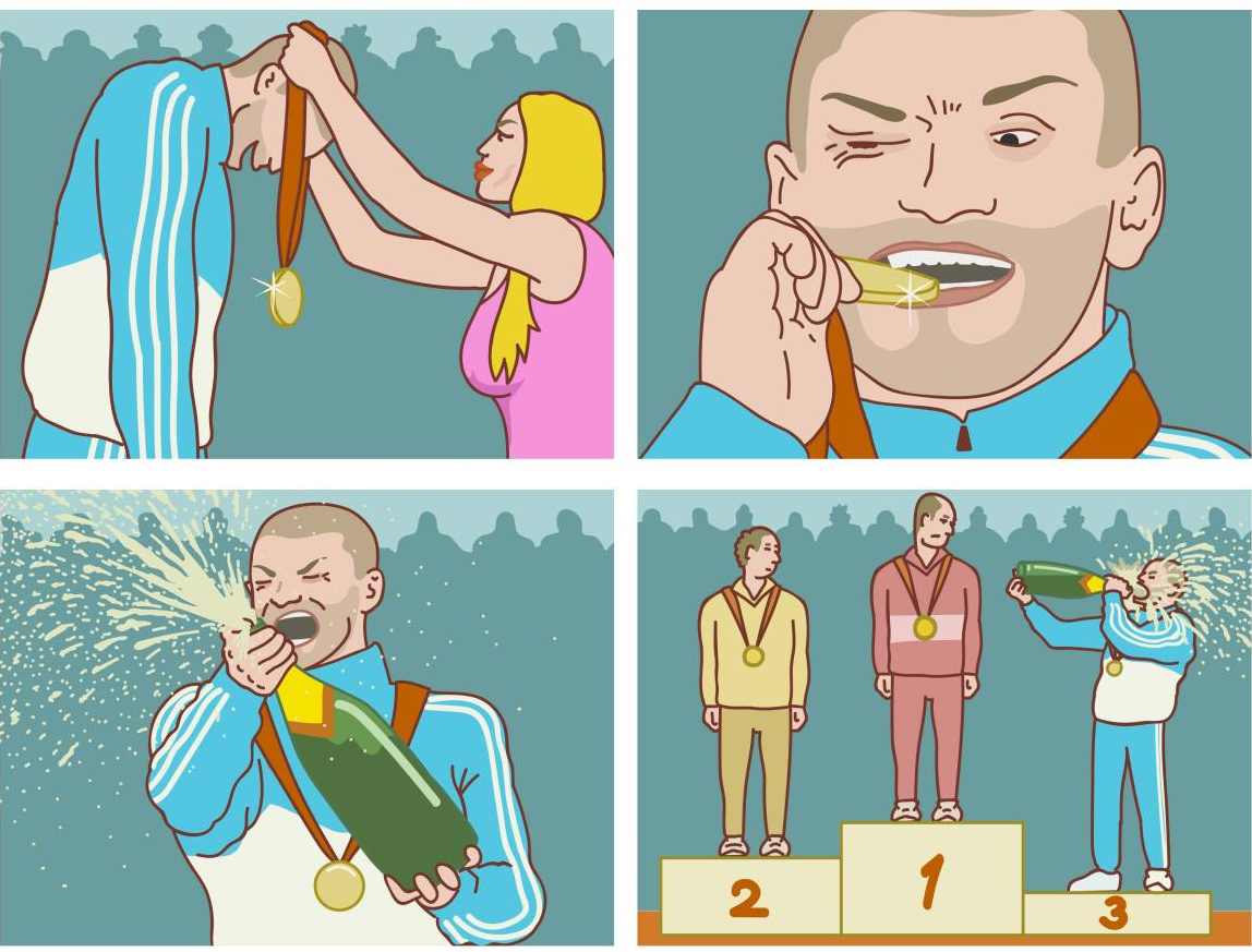 3rd Place Celebration Short Blank Meme Template