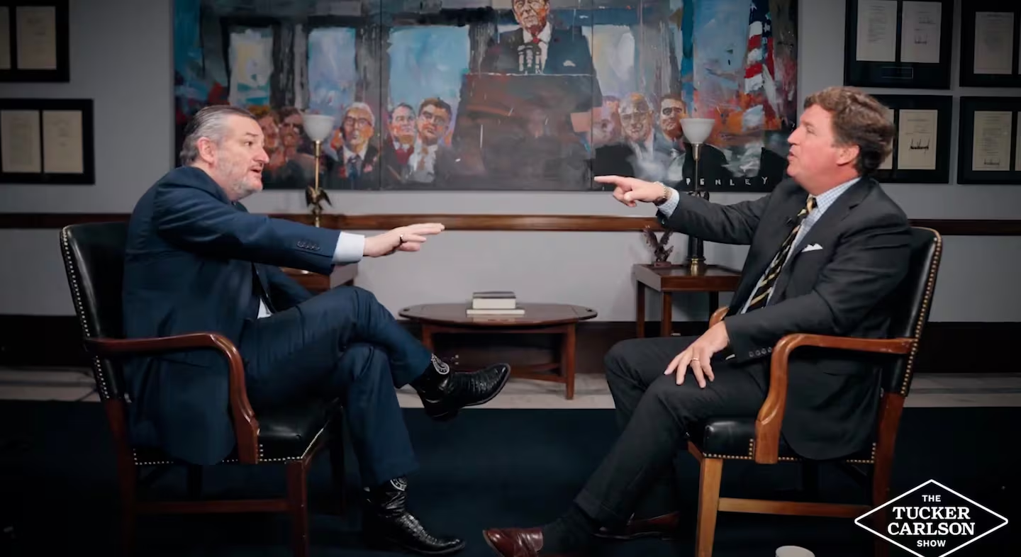 Ted Cruz Tucker Carlson argue Blank Meme Template