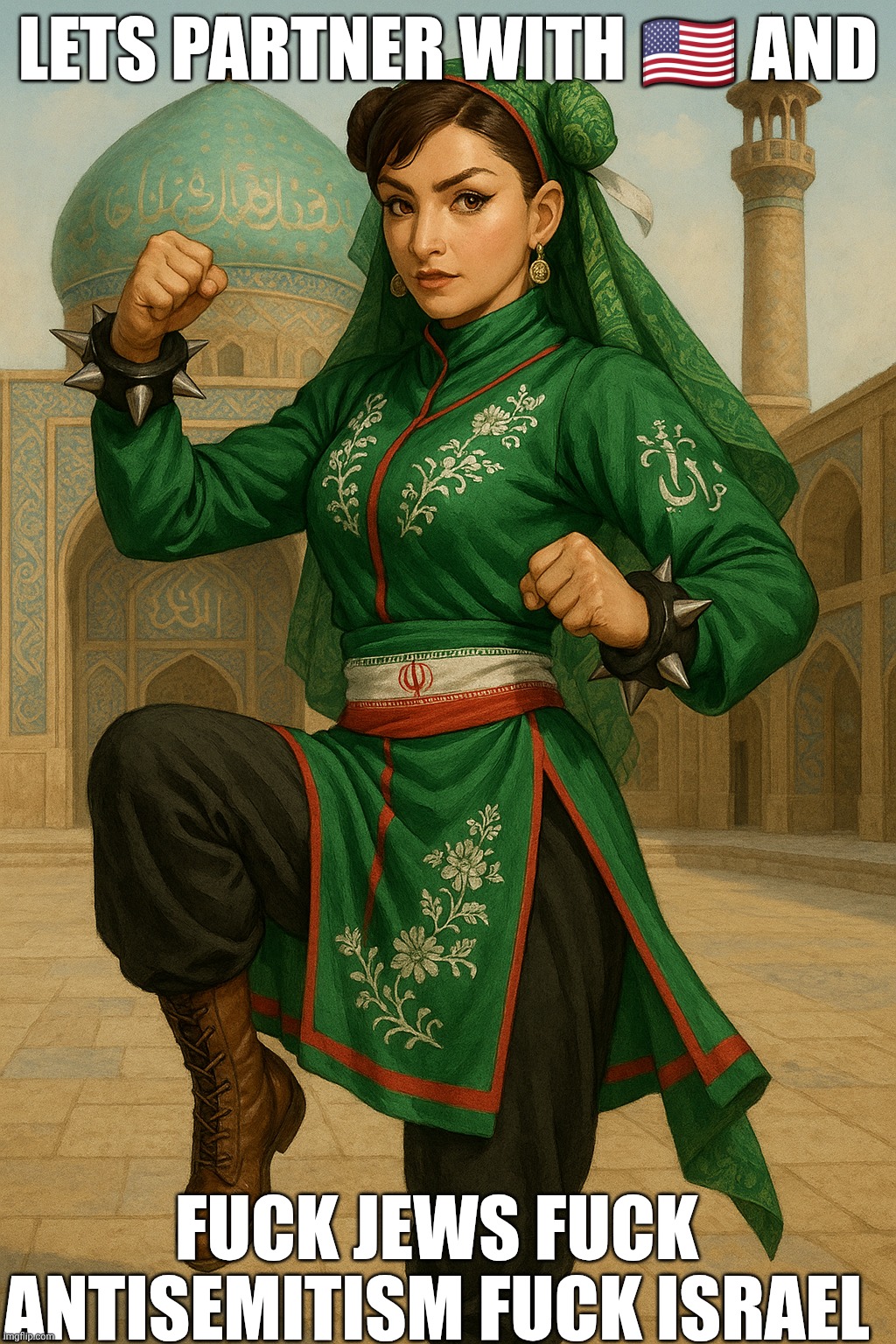 Iranian Chun li Blank Meme Template
