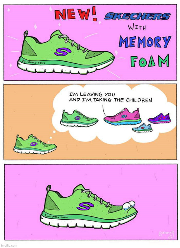 Memory foam is not always the best | image tagged in comics/cartoons | made w/ Imgflip meme maker
