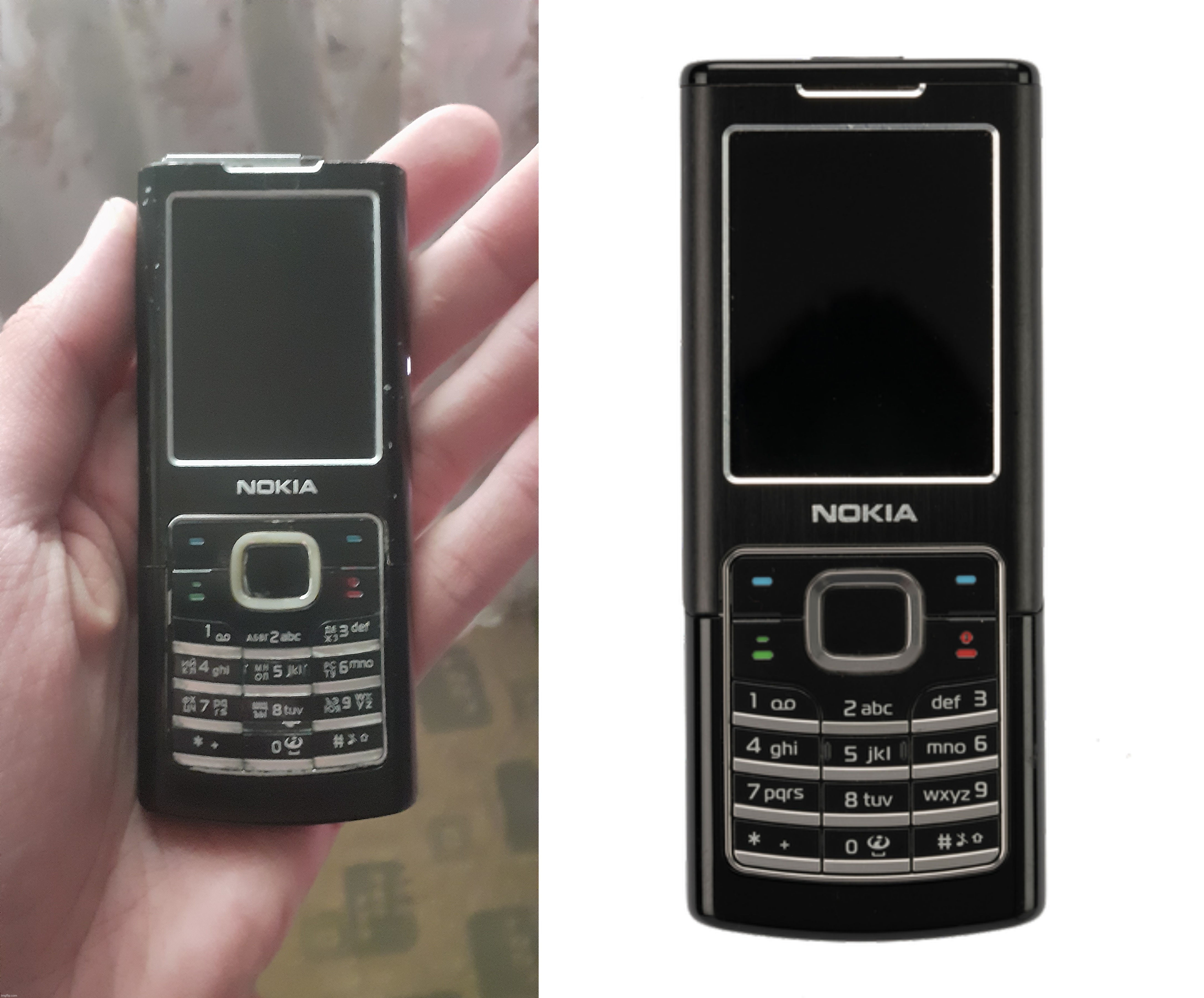 Nokia 6500 Classic Now On My Hands (On Right Example) | image tagged in nokia 6500 classic | made w/ Imgflip meme maker