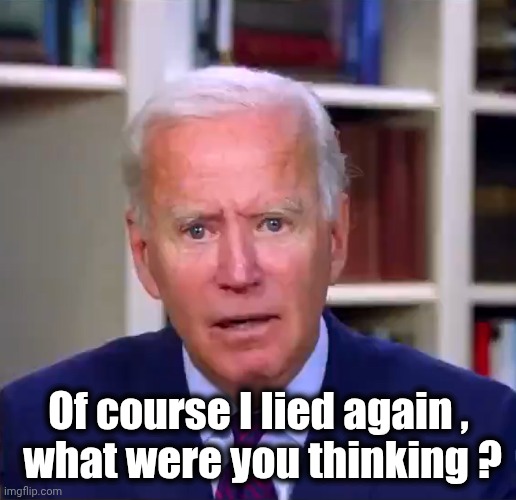 Slow Joe Biden Dementia Face | Of course I lied again ,
 what were you thinking ? | image tagged in slow joe biden dementia face | made w/ Imgflip meme maker