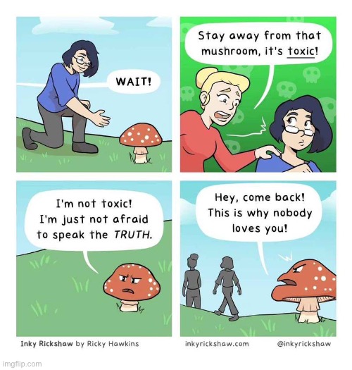 image tagged in comics,mushroom,toxic truth | made w/ Imgflip meme maker