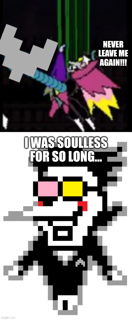 I'm not who_am_i because I know who_i_am... I'M MEANT TO BE A [[BIG SHOT]]!!! | NEVER LEAVE ME AGAIN!!! I WAS SOULLESS FOR SO LONG... | image tagged in spamton neo heartattack,spamton,deltarune,new me,big shot | made w/ Imgflip meme maker