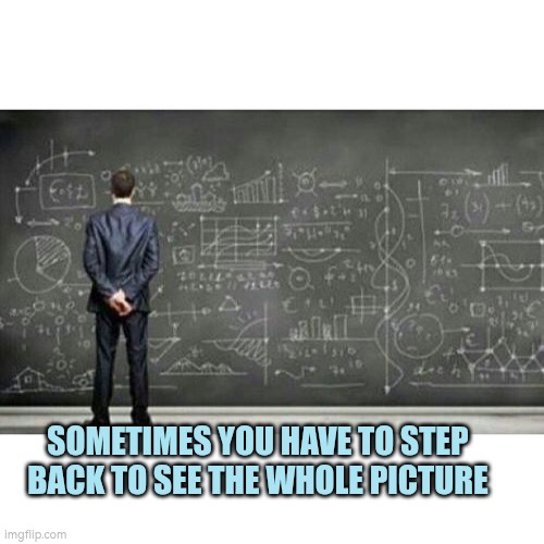 Sometimes you have to step back to see the whole picture | SOMETIMES YOU HAVE TO STEP BACK TO SEE THE WHOLE PICTURE | image tagged in seeing the whole picture | made w/ Imgflip meme maker